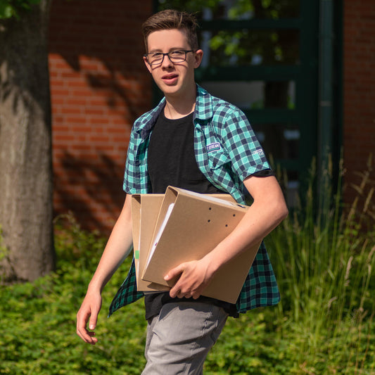 Oxford Ordner A4, 8 cm breit, gut für die Umwelt, in beige, 3 Stück