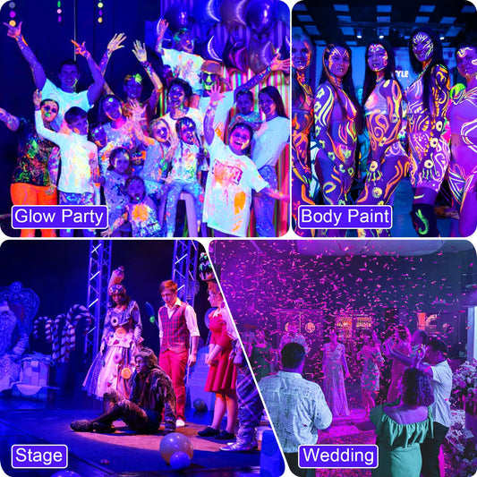 LED Schwarzlicht Strahler 100W, Indmird Schwarzlichtlampe mit Stecker, IP65 Wasserdicht UV Strahler mit Schalter, 395-400nm UV Flutlicht Partylicht für Bar,Disco,Party,Halloween,Bühnen