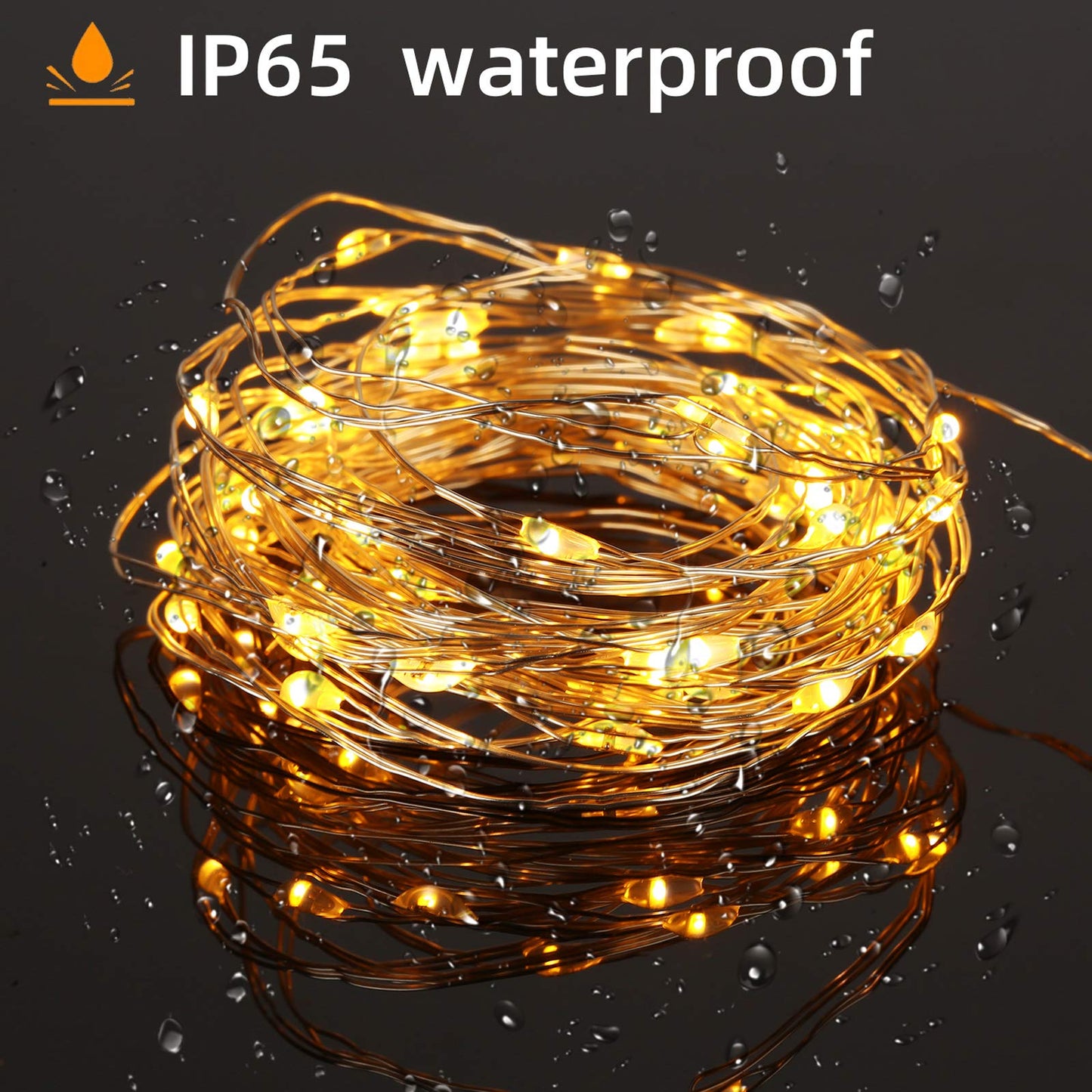 Yizhet Lichtervorhang 3x3m LED Lichterketten Vorhang LED Lichterkettenvorhang mit 8 Modi, IP65 Wasserdicht Lichtervorhang Innen Außen Deko für Hochzeit,Party,Weihnachten,Terrasse (300LED, Warmweiß)