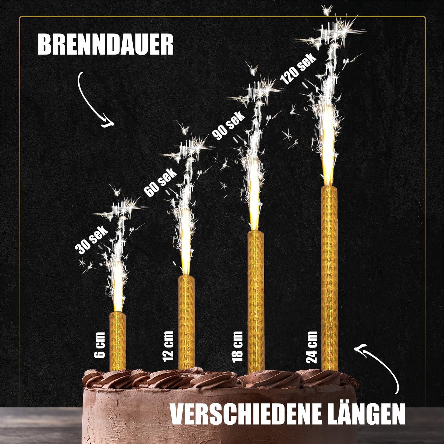 h2i Eissterne | 12 x Rot | 60 Sek. Brenndauer | Eisfontäne Sprühkerze Wunderkerze - Highlight für Events Party Hochzeit Geburtstag | Tischfeuerwerk & Deko für Flaschen & Torten | Kat F1