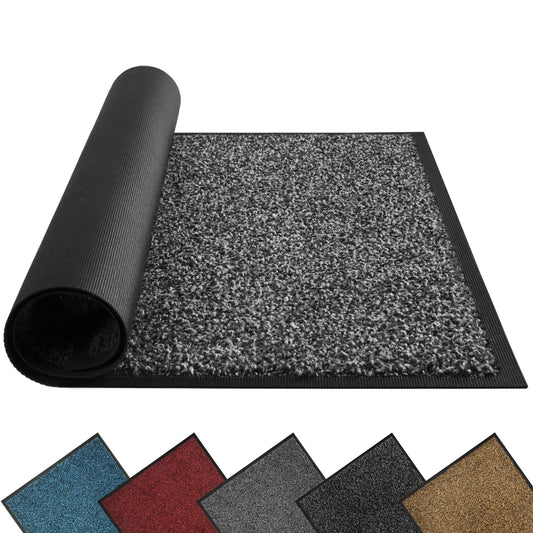 Mibao Türmatte, 40 x 60 cm, schwarz grau, saugfähig, für den Innen- und Außenbereich, wasserdichte und waschbare Fußmatte