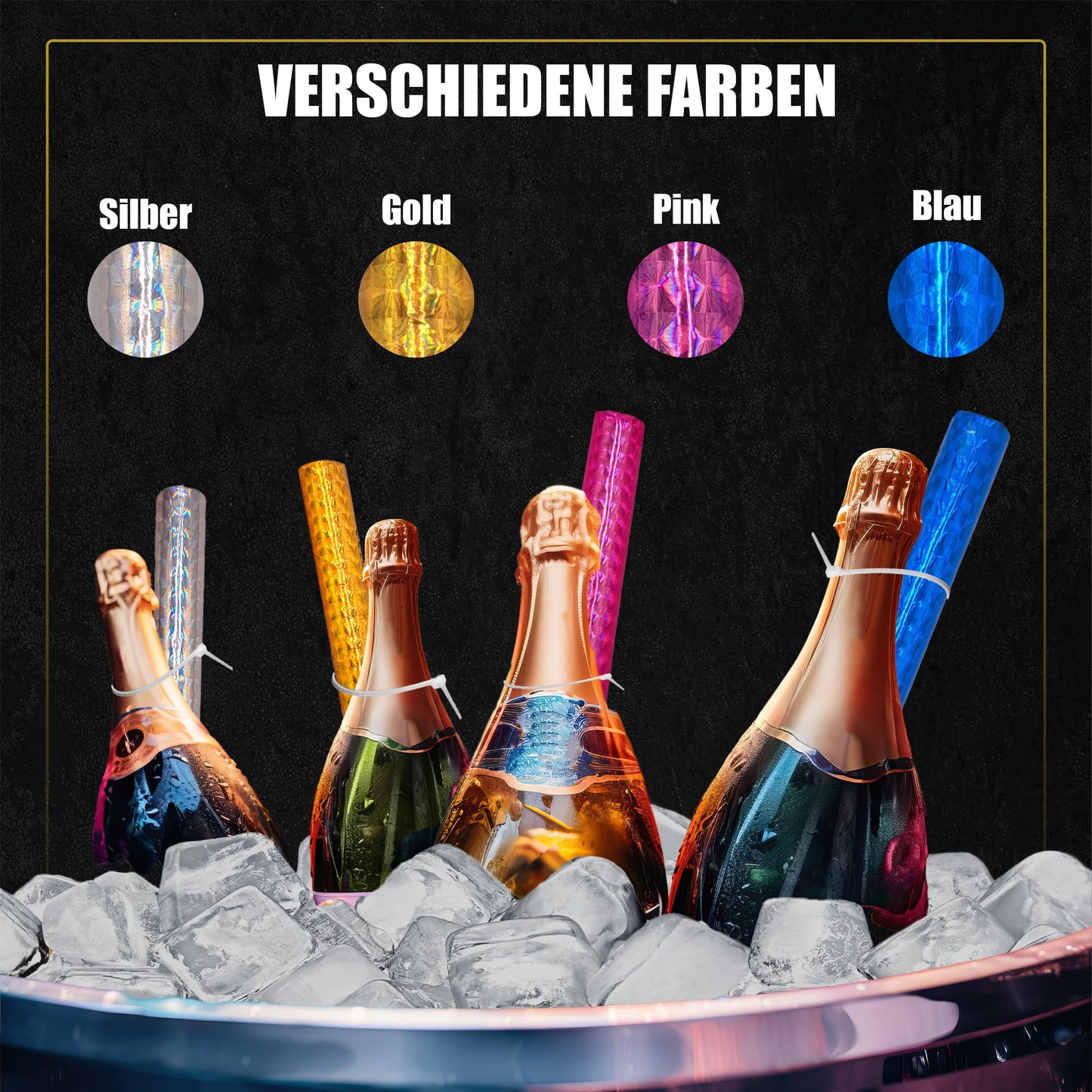 h2i Eissterne | 12 x Rot | 60 Sek. Brenndauer | Eisfontäne Sprühkerze Wunderkerze - Highlight für Events Party Hochzeit Geburtstag | Tischfeuerwerk & Deko für Flaschen & Torten | Kat F1