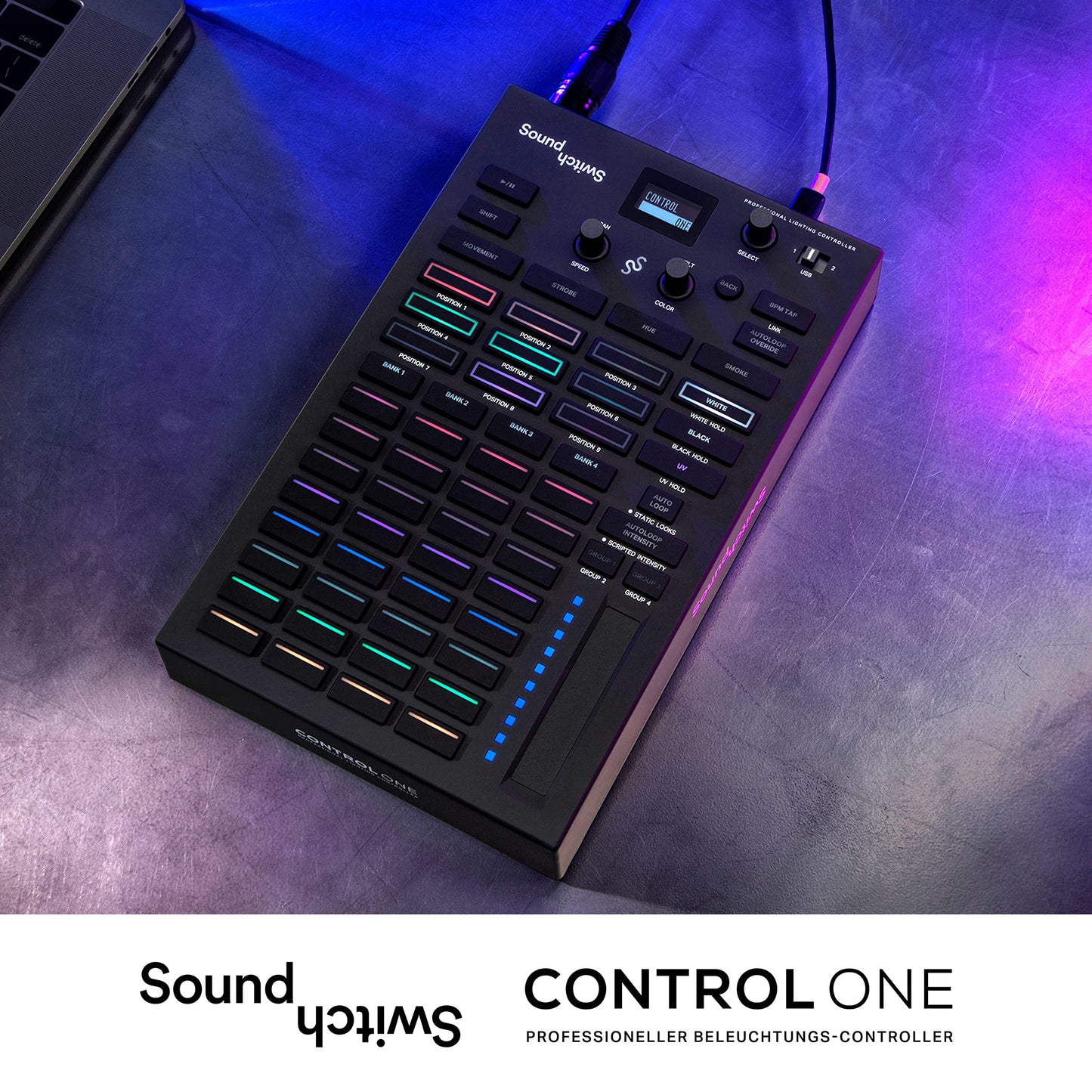 SoundSwitch Control One – Professioneller DMX DJ-Beleuchtungs-Controller mit 3 Monaten SoundSwitch Softwarezugang, DMX und Phillips Hue Support