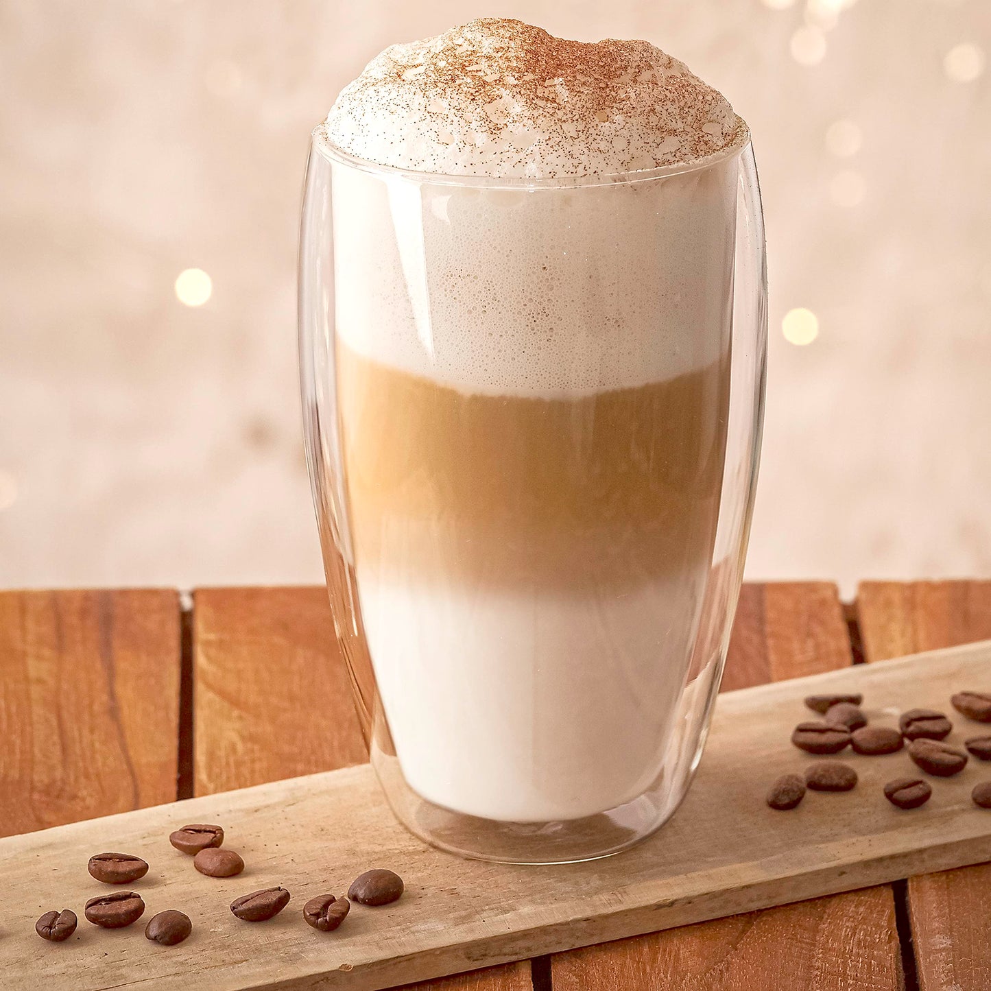 Creano doppelwandiges Thermoglas 250ml „DG-SH“, Doppelwandglas auch für kleine Hände geeignet, doppelwandige Cappuccinotassen, Kaffee, Tee, Latte Gläser 2er Set