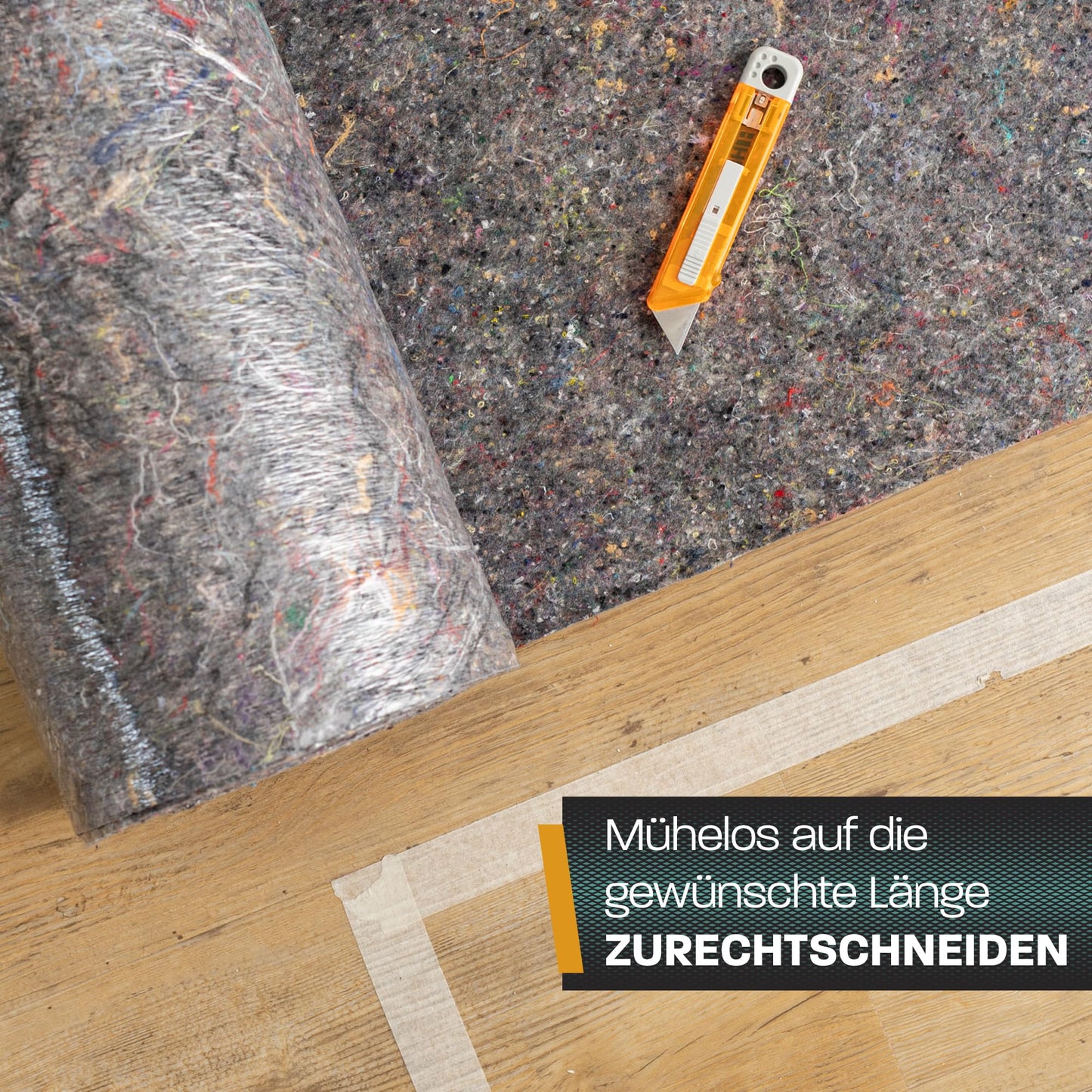 Hinrichs Malervlies 50m x 1m Rolle 180g/m² - Durchsickerungsschutz für Flüssigkeiten - Abdeckvlies - Abdeckfliesse für Boden mit Anti-Rutsch Beschichtung - Malerfliesrolle Abdeckflies als Abdeckung