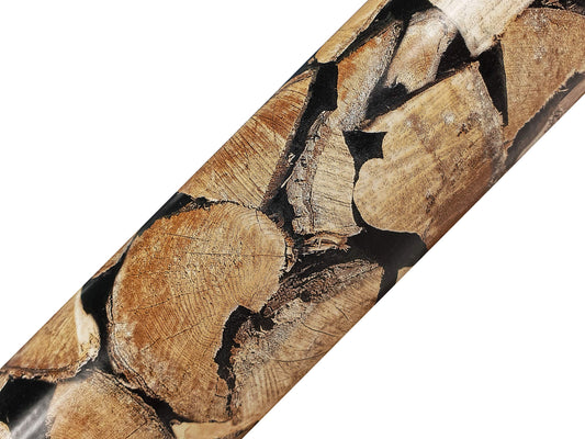 DecoMeister Klebefolie in Holz-Optik Holzfolien Deko-Folien Holzdekor Selbstklebefolie Möbelfolie Selbstklebend Fertigrolle Holz Folie für Möbel Feuerholz 45x200 cm