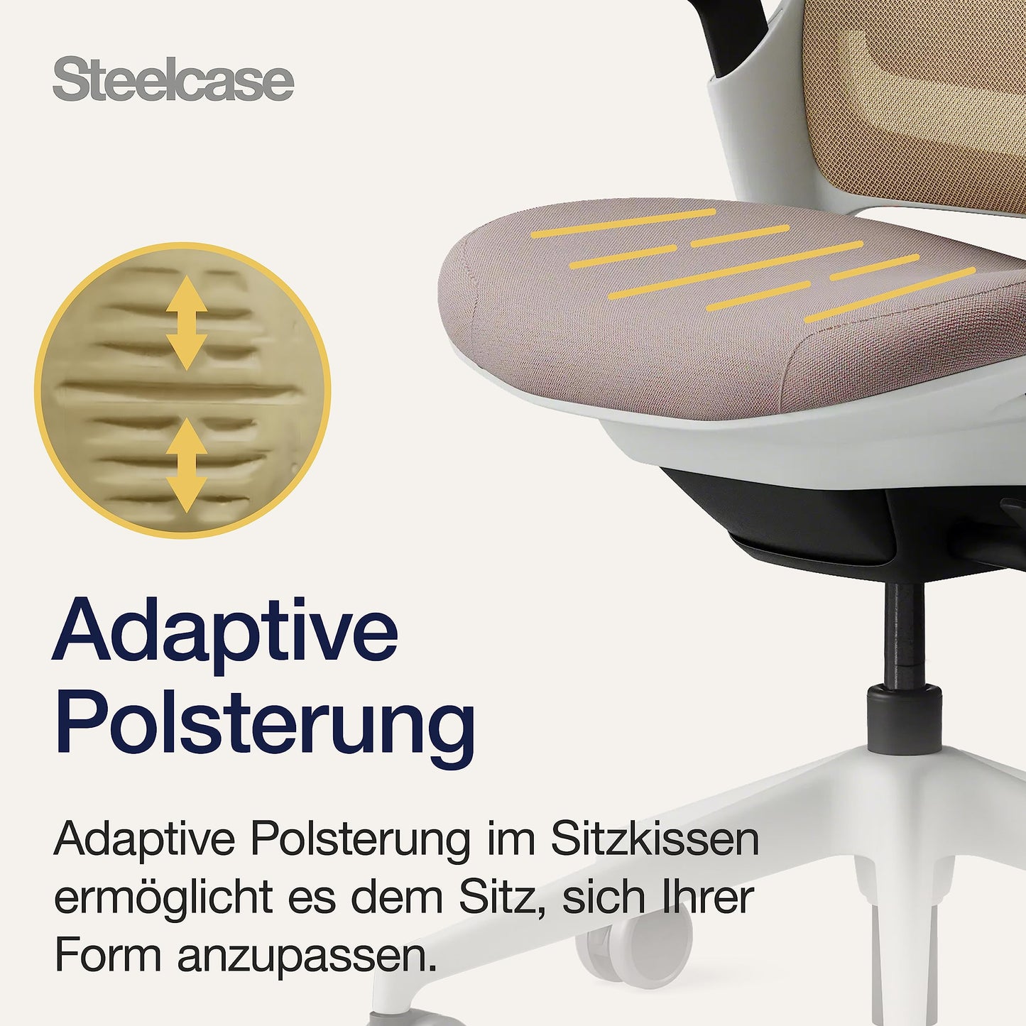 Steelcase Series 1 Ergonomischer Bürostuhl mit LiveBack Lumbalstütze und 4D-Armlehnen Linse