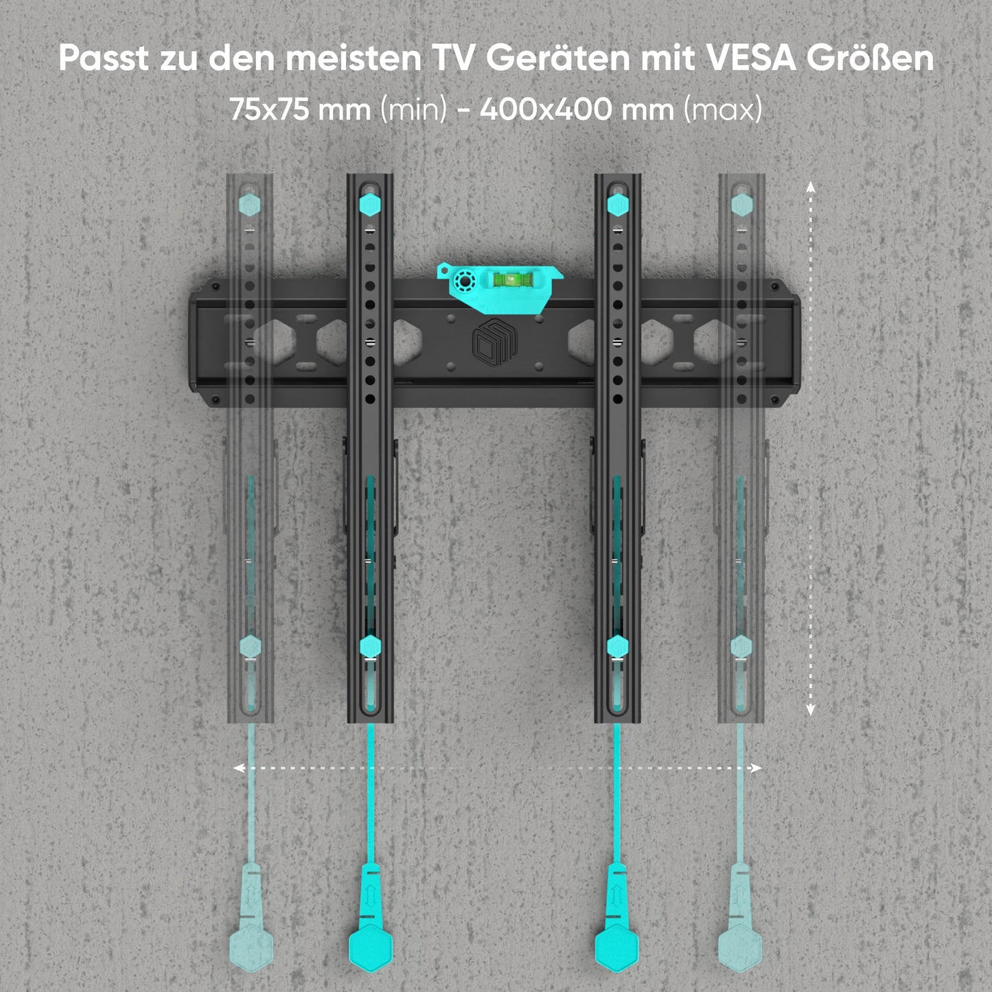 ONKRON TV Wandhalterung neigbar für 32-70 Zoll TVs bis zu 60 kg, Ultra Slim TV Wandhalterung Flach max 400x400 VESA TV Halterung Fernseher/Universal Fernsehhalterung Wand neigbar Schwarz TM5-B