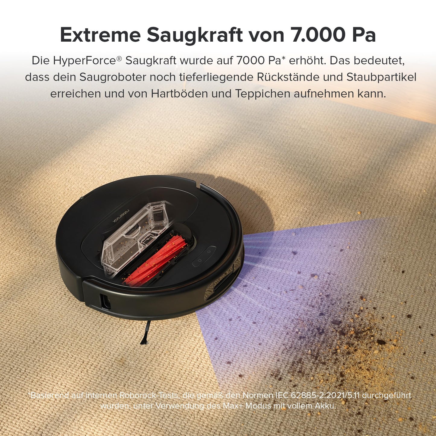 roborock Qrevo Pro Saugroboter mit Wischfunktion&Hebarem Wischmopp, FlexiArm Design™ Kantenreinigung, 7.000 Pa, 60 °C Heißwasser-Moppwäsche, Individuelle Teppichstrategie(Schwarz)