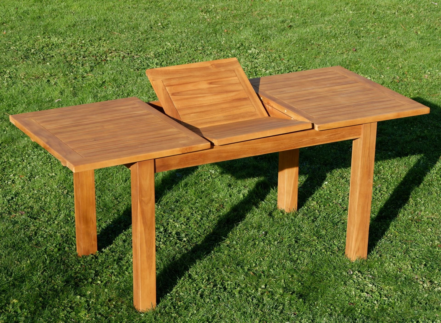 ASS Teak Set: Gartengarnitur Bigfuss Ausziehtisch 130-180 x 80cm mit 4 Alpen Sessel Holz Serie JAV