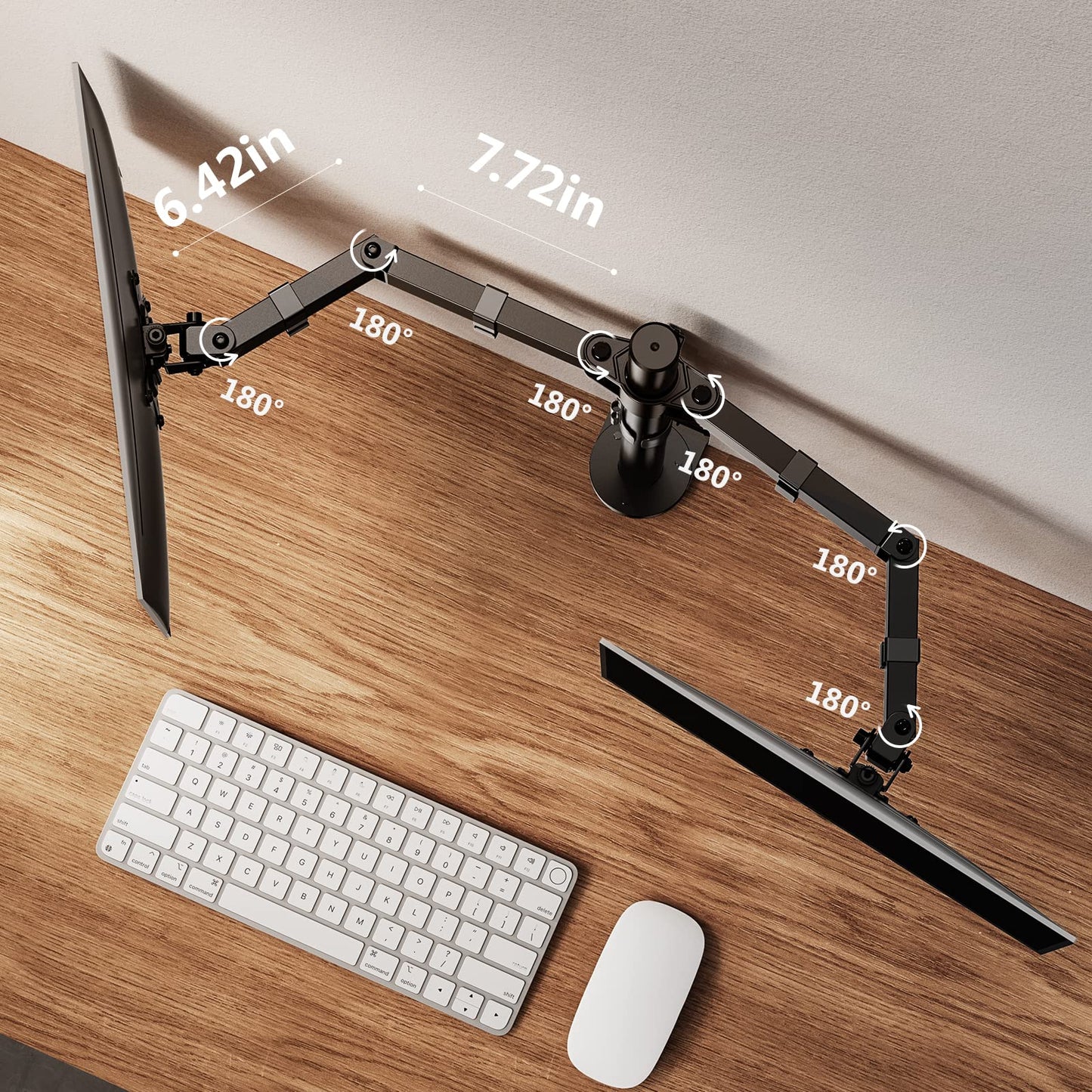 ErGear Monitor Halterung 2 Monitore für 13-32 Zoll Bildschirm, Bildschirmhalterung 2 Monitore Höhenverstellbar Neigbar Schwenkbar Drehungbar, Monitorhalterung 2 Monitore, VESA 75/100