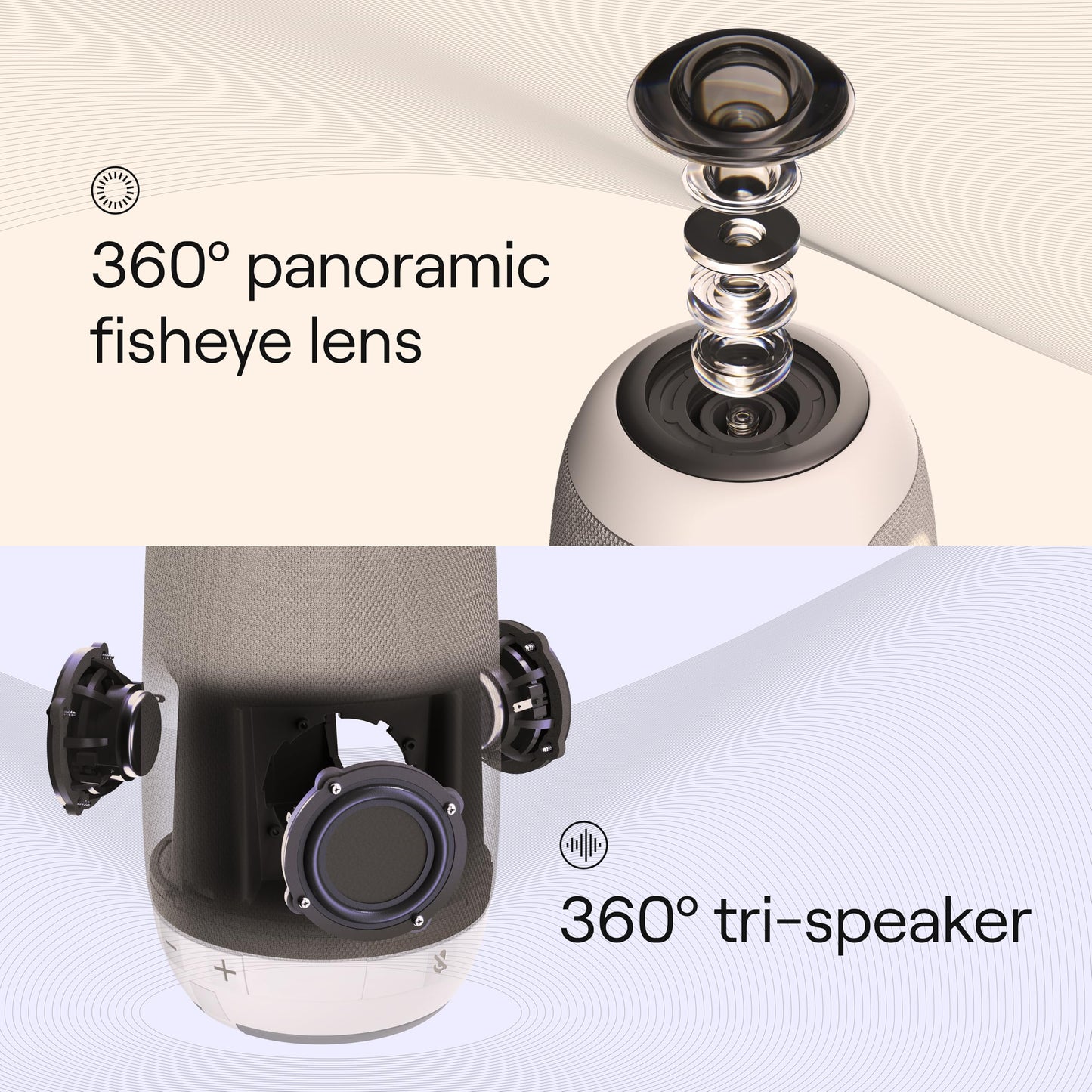 Owl Labs Meeting Owl 3 – 360-Grad, 1080p HD Smart Videokonferenzkamera, Mikrofon und Lautsprecher (automatischer Lautsprecher-Fokus, Smart Zooming und Rauschunterdrückung)