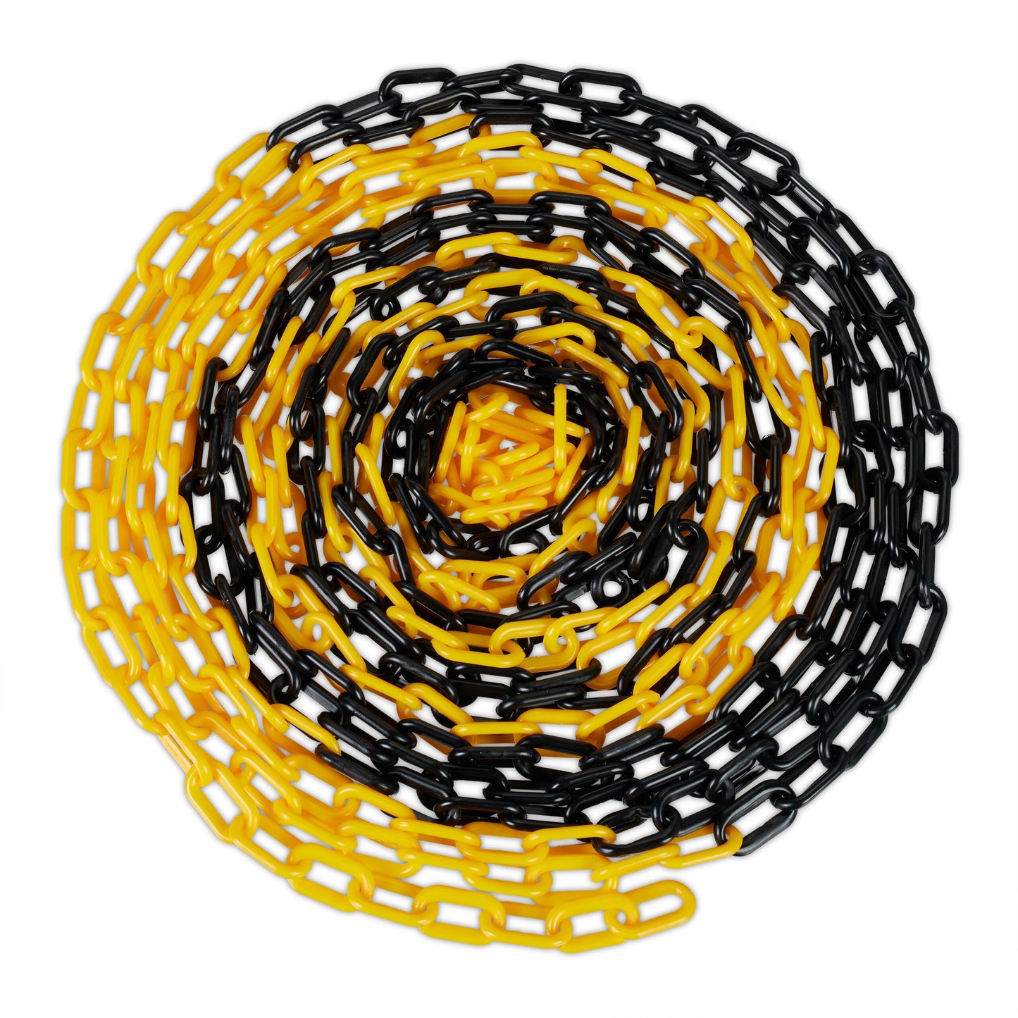 Relaxdays Absperrkette, 50 m, Kunststoff, Absperrung Baustelle, Parkplatz, Warteschlangen, Kunststoffkette, schwarz/gelb