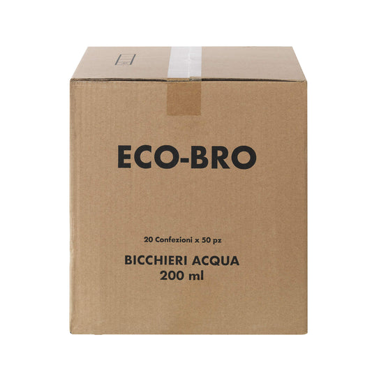 ECO BRO 100/200/1000PCS 200ml Trinkbecher Bio-Papierbecher Einwegbecher kompostierbar biologisch abbaubar (100)