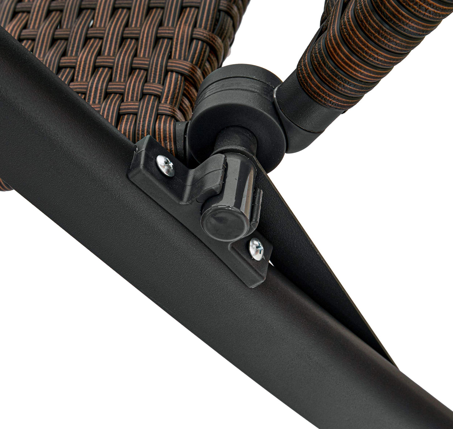 BRUBAKER 4er Set Polyrattan Gartenstuhl Modena - Hochlehner aus Metall und Poly Rattan klappbar - 7-Fach verstellbare Rückenlehne - wetterfester Faltstuhl/Klappstuhl - Braun Grau