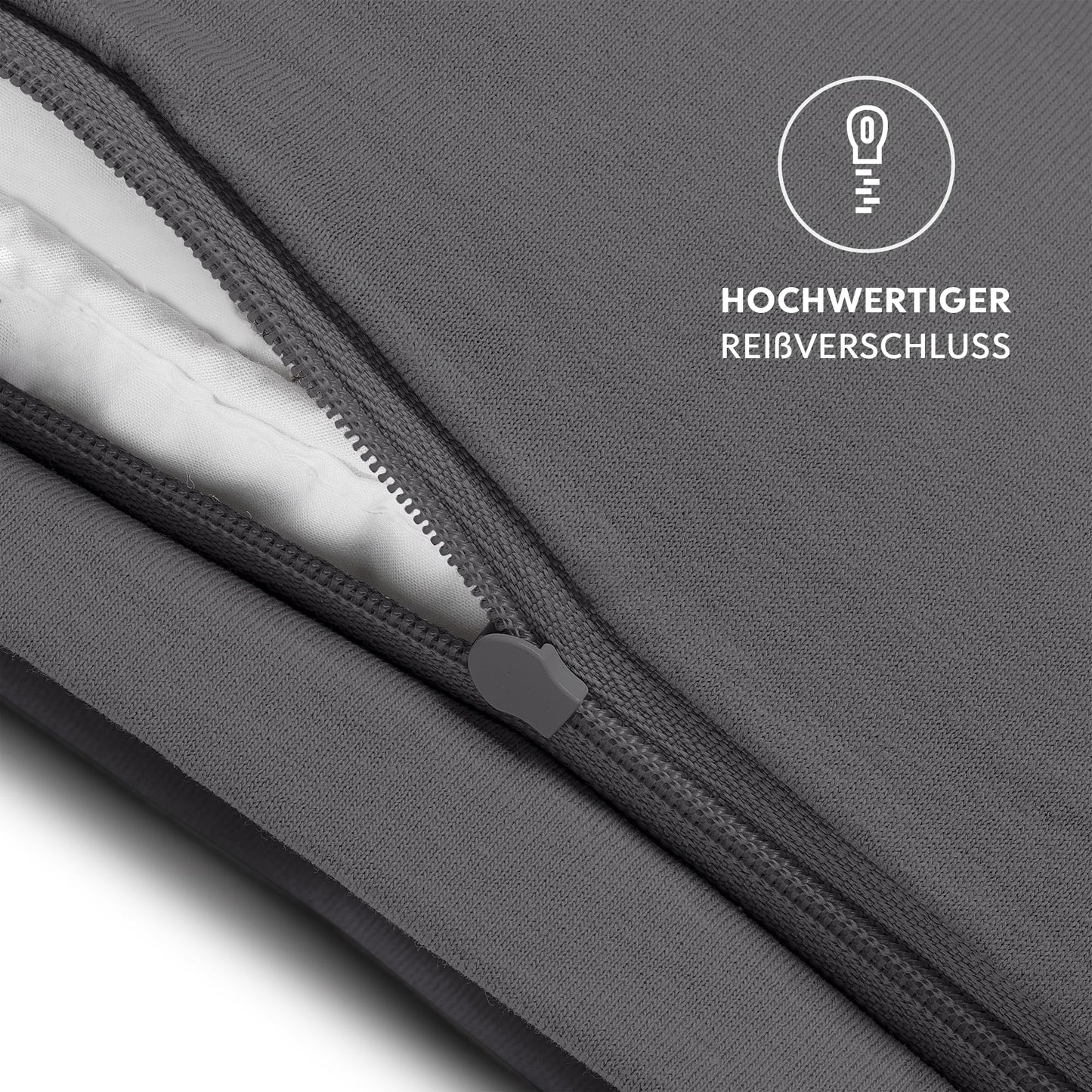 Dreamzie Kissenbezug 40x145 (Set mit 2) - 100% Jersey Baumwolle 150 g/qm Kissenbezüge -Anthrazit - Für Kissenbezug 40 x 145 - Kissenhülle - Kissenbezug - Resistent und Hypoallergen