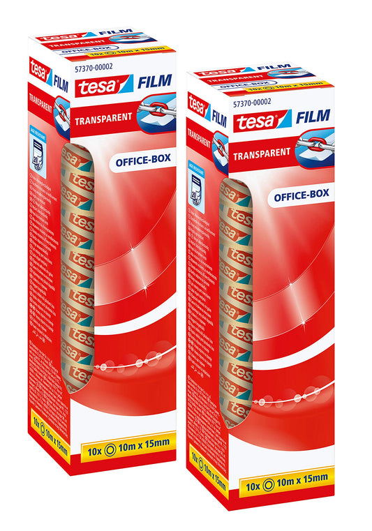 tesa film transparent, 10m x 15mm, 10 Rollen (2x 10 Rollen)