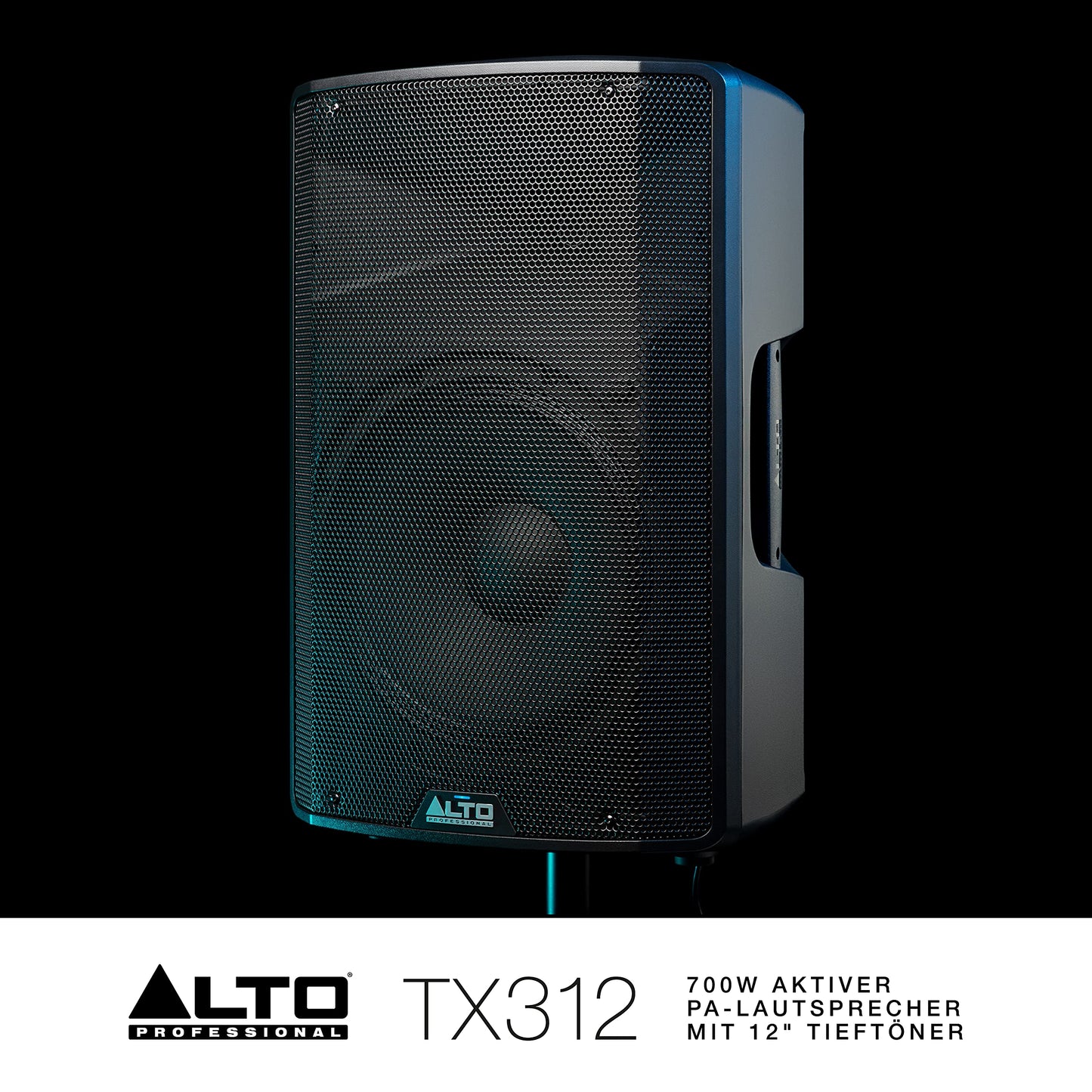 Alto Professional TX312 – 700 Watt 12-Zoll 2-Wege aktiver PA-Lautsprecher mit Signal-Limiting und schaltbarem Mikrofon/Line-Preamp und XLR In/Out