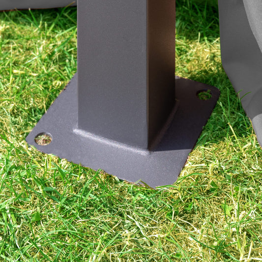 TOOLPORT Gartenpavillon 3x4 m ca. 180g/m² Dachplane wasserdicht Pavillon - 4 Seitenteile Gartenzelt grau Partyzelt ca. 6x6 cm Profil