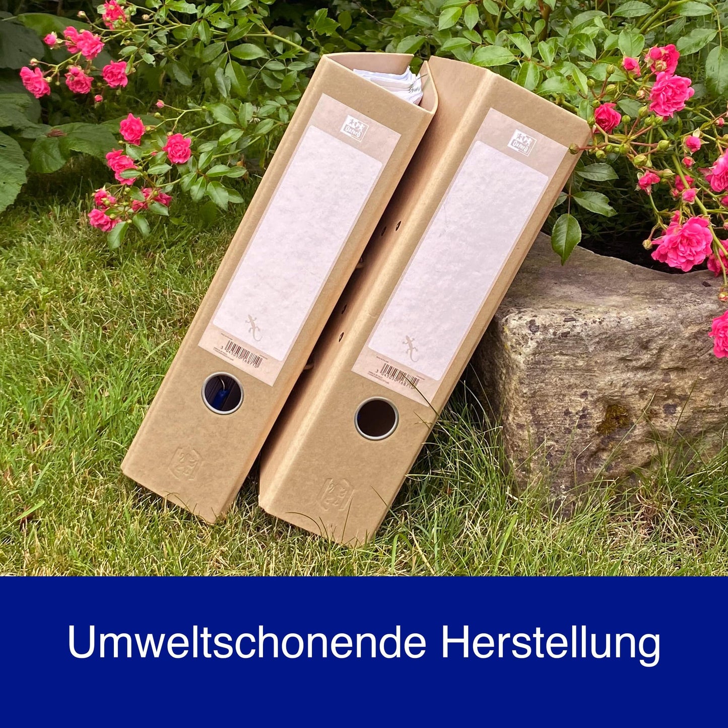 Oxford Ordner A4, 8 cm breit, gut für die Umwelt, in beige, 3 Stück