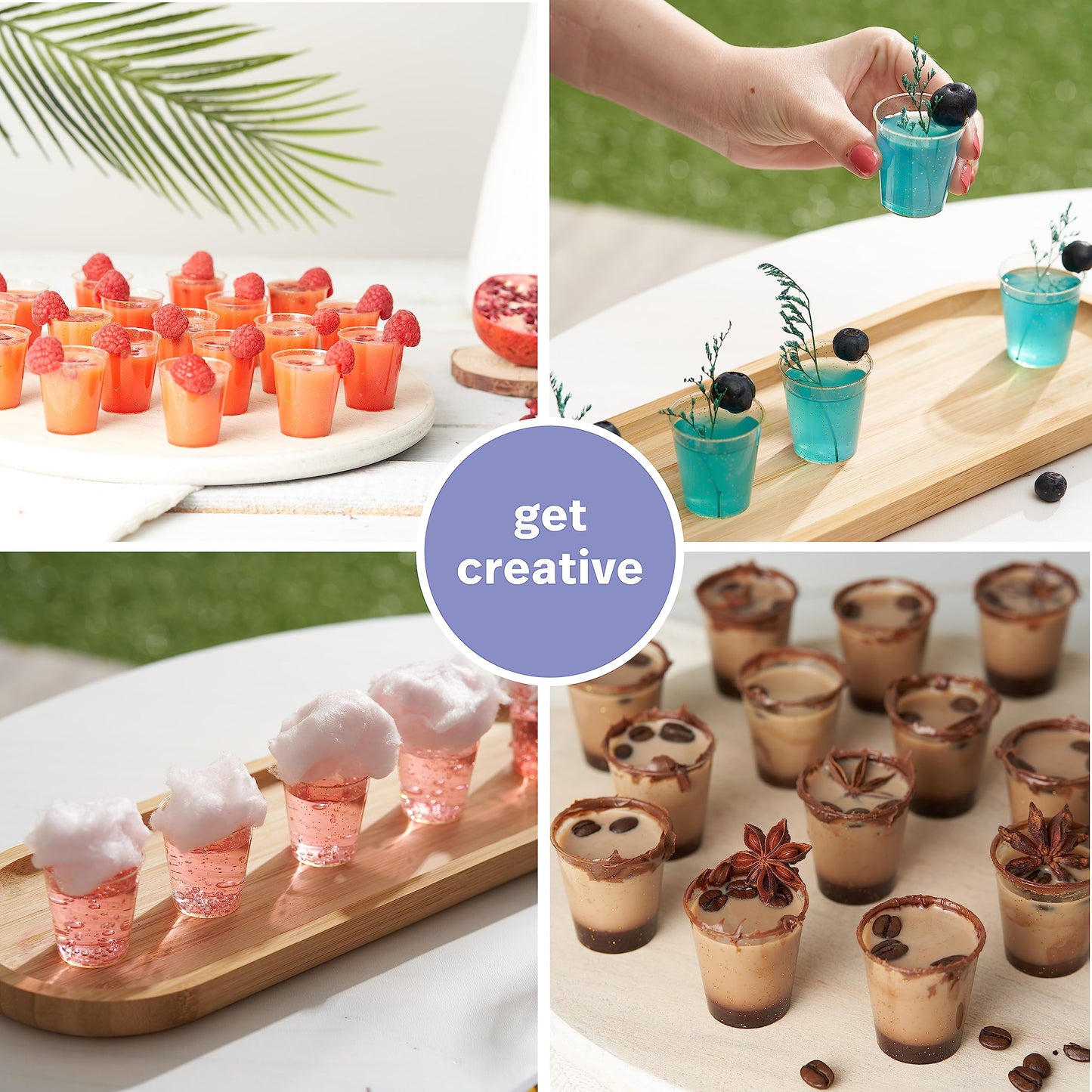 MATANA 150 Schnapsgläser aus Plastik mit Goldglitter, 3cl - Pinnchen Kunststoff, Shotgläser Gold, Shot Becher, Schnapsbecher, Plastikbecher - Party Zubehör - Stabil & Mehrweg