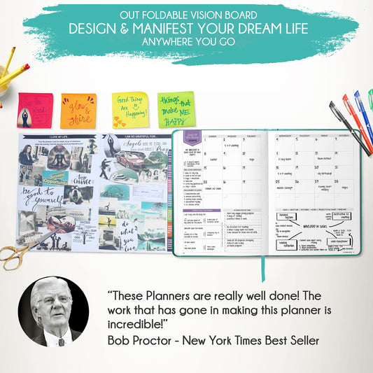 Law of Attraction Life & Goal Planner Lebensplaner - Undatierte Deluxe-Wochen- und Monatsplaner, eine 12-monatige Reise zur Steigerung von Produktivität und Glück