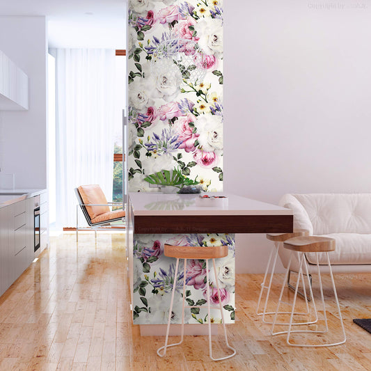 murando - Tapete selbstklebend 10m Wandtattoo dekorative Möbelfolie Dekorfolie Fotofolie Panel Wandaufkleber Wandposter Wandsticker - Blumen Rosen f-B-0263-j-b