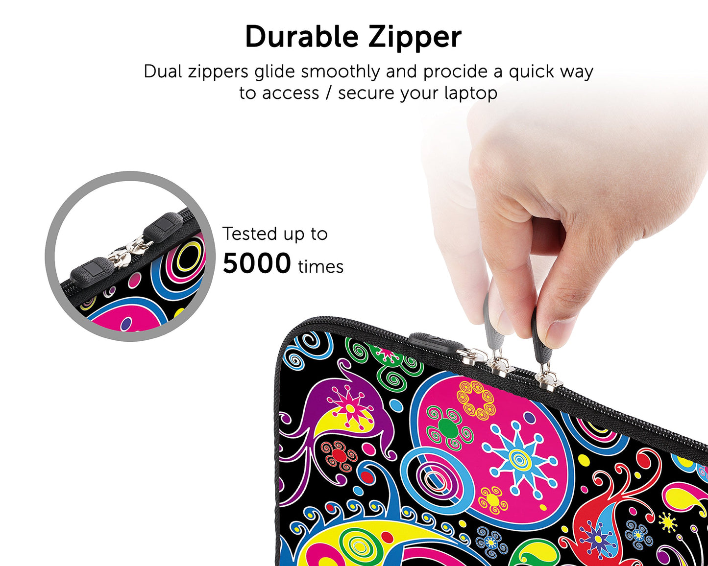 Sidorenko Laptop Tasche für 14-14,2 Zoll - Universal Notebooktasche Schutzhülle - Laptoptasche aus Neopren, PC Computer Hülle Sleeve Case Etui, Rosa/Schwarz