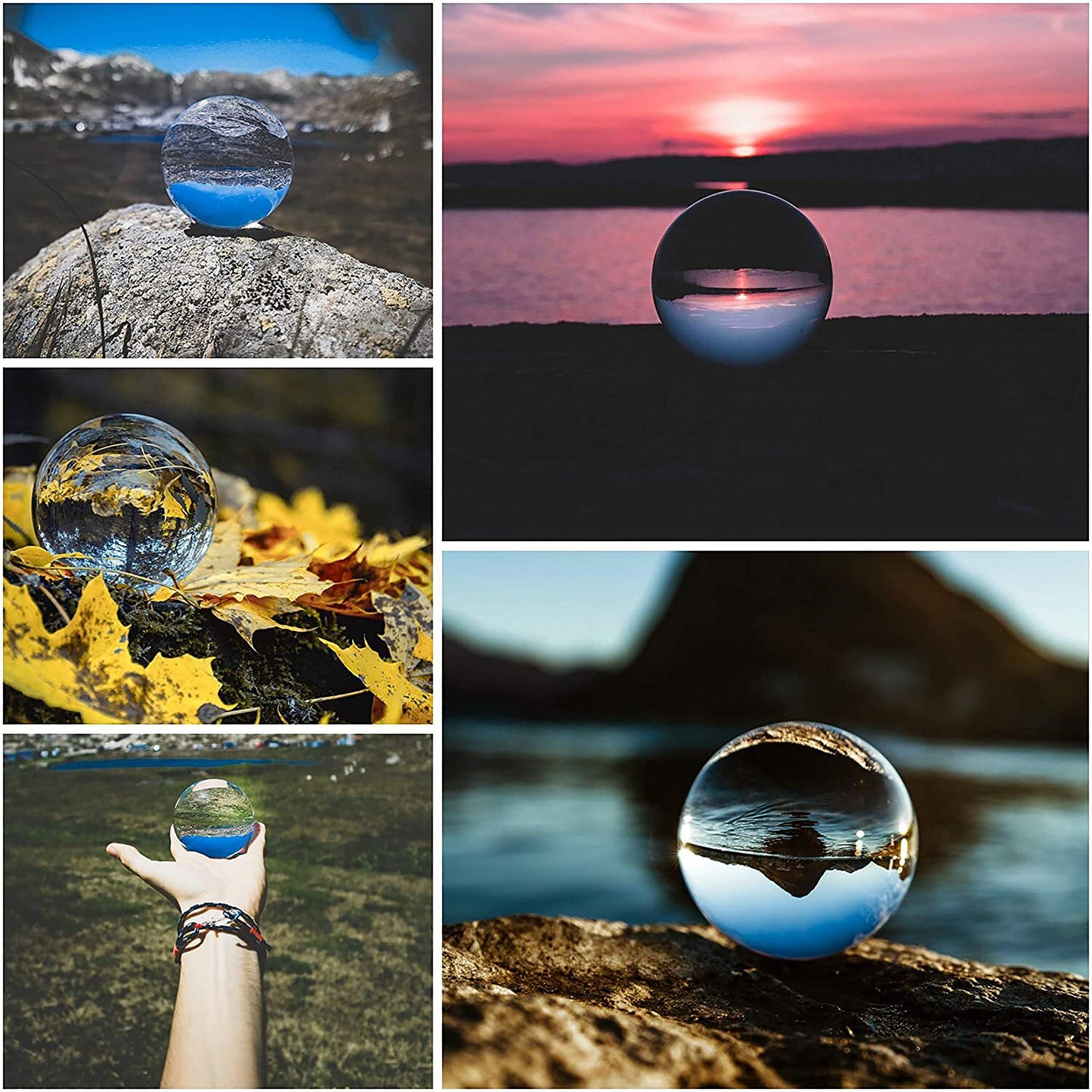 BELLE VOUS K9 Glaskugel 80mm - 8cm Fotokugel mit Kristall Ständer, Samt Tasche, Mikrofasertuch, Geschenkbox – Klare Kristallkugel Lensball für Fotografie – Glas Kugel Wahrsager & Meditation