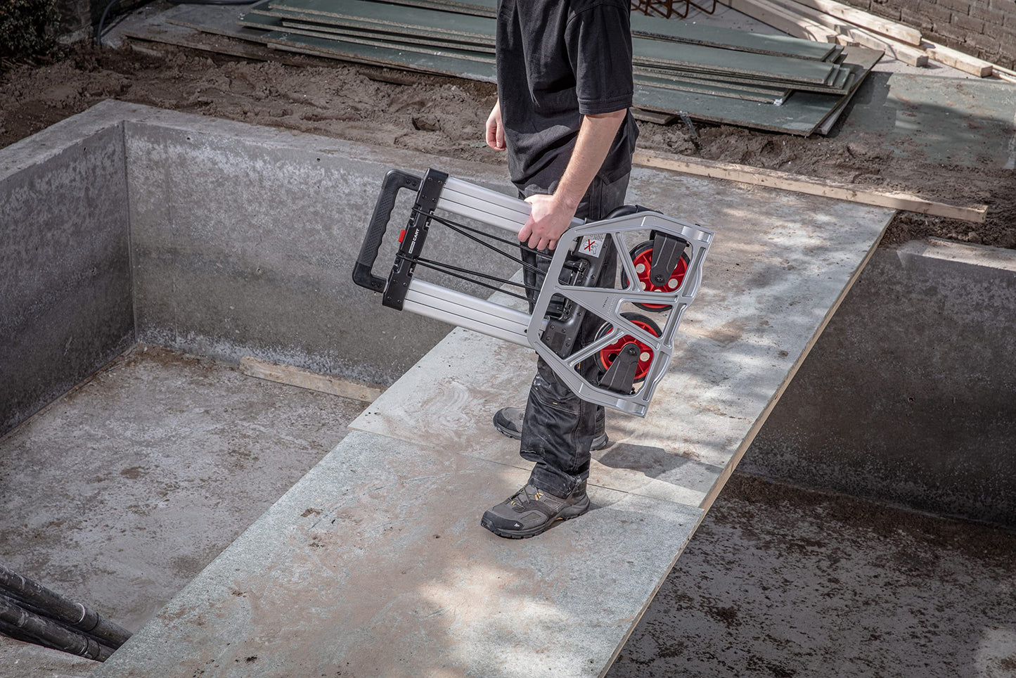 Magnacart Faltbare Sackkarre - Tragfähigkeit bis zu 125KG - Transportwagen - 50 x 52 x 107 cm - Leichtes Aluminium