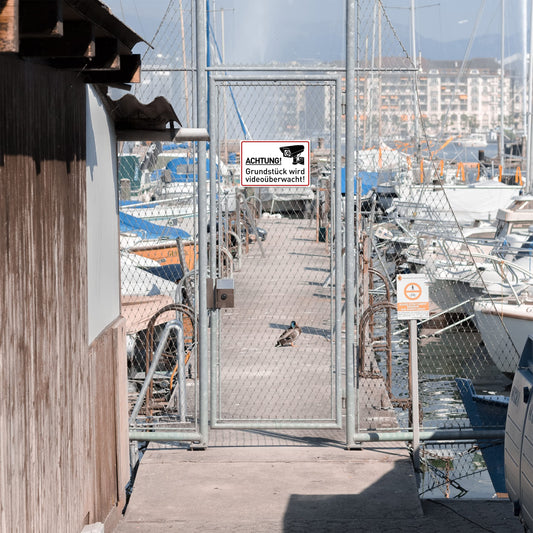 2er Set Achtung Videoüberwachung Schild (30x20 cm Kunststoff) - Schild Videoüberwachung