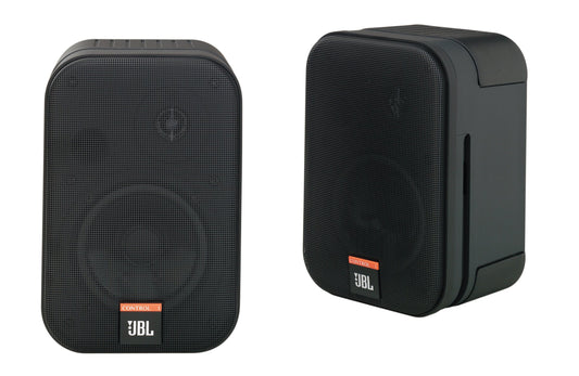 JBL Control One Robuster Kompakter Regallautsprecher Satellitenlautsprecher Studio-Monitor-Lautsprecher (1 Paar) schwarz