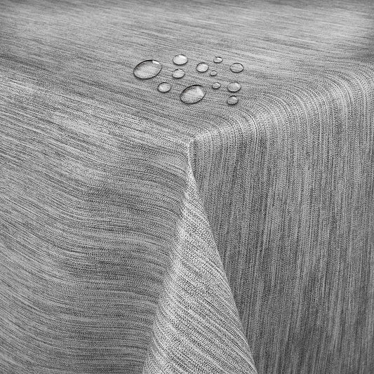 Wachstuch Wachstischdecke Gartentischdecke Tischdecke Robuste Leinen Prägung Hellgrau Breite & Länge wählbar 80 x 120 cm Leinenstruktur Leinenoptik abwaschbar