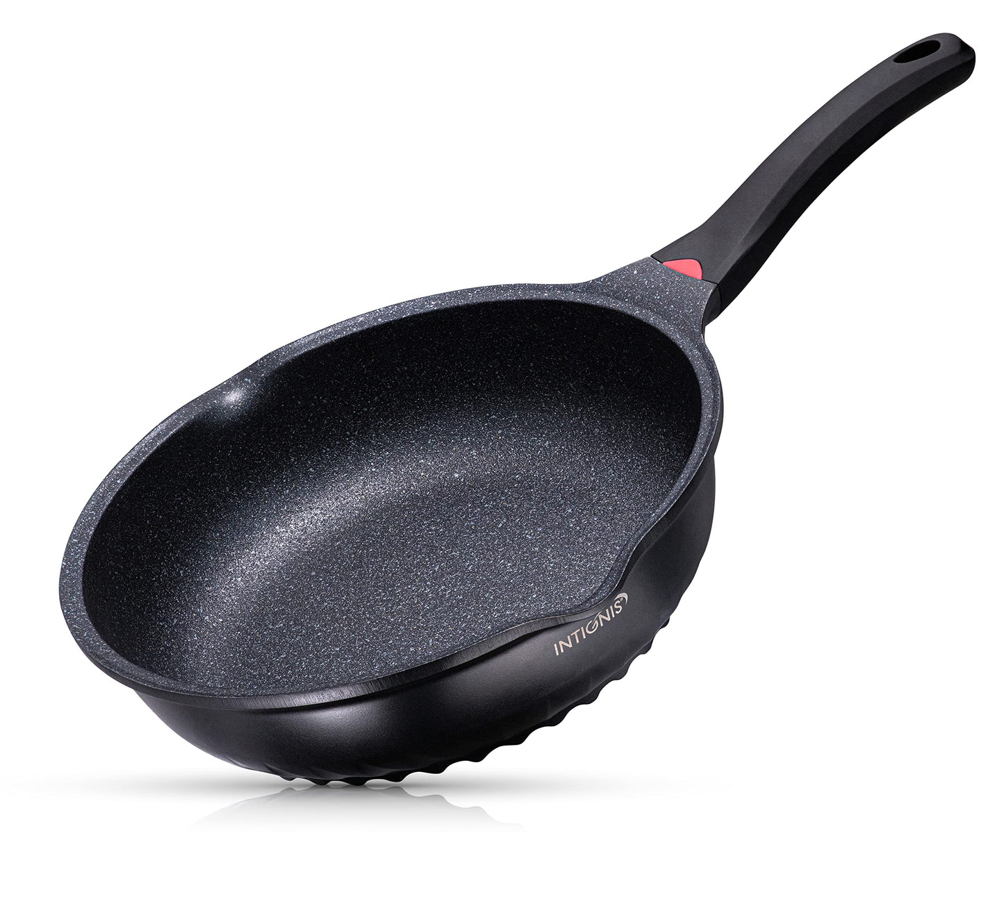 INTIGNIS® Premium-Bratpfanne mit Deckel, Kratzfest, 28 cm, Extra Tief, Kompatibel mit allen Herdarten, Einschließlich Induktion, Frei von Chemikalien, Super Antihaftbeschichtet