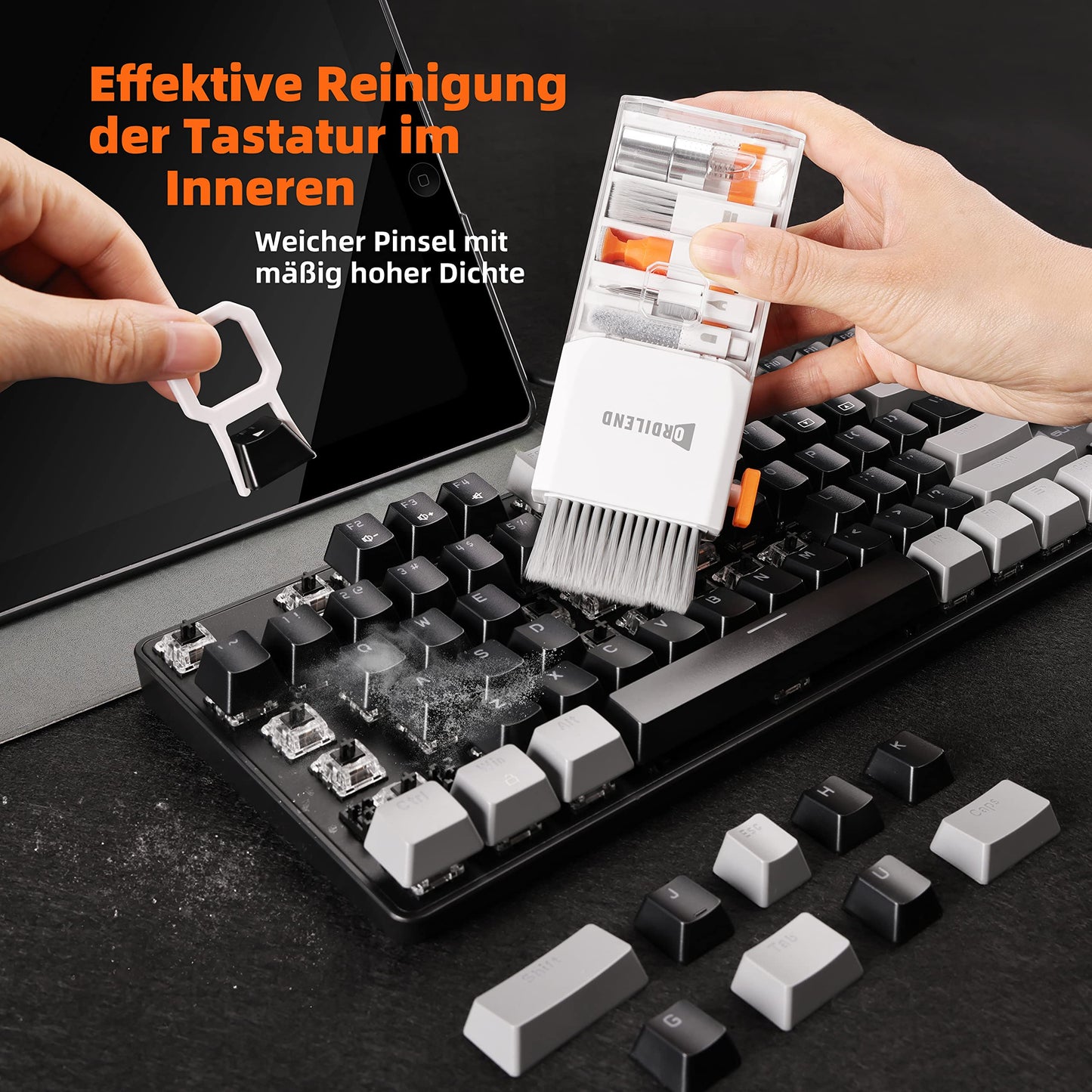 Tastatur Reinigungsset, Alles in 1 Screen Cleaner Kit Handy, Tastaturreiniger mit Bürste Keyboard Cleaner, Laptop Cleaner for Tablet, Computer, PC-Monitor, Kamera mit Spray mit Patent