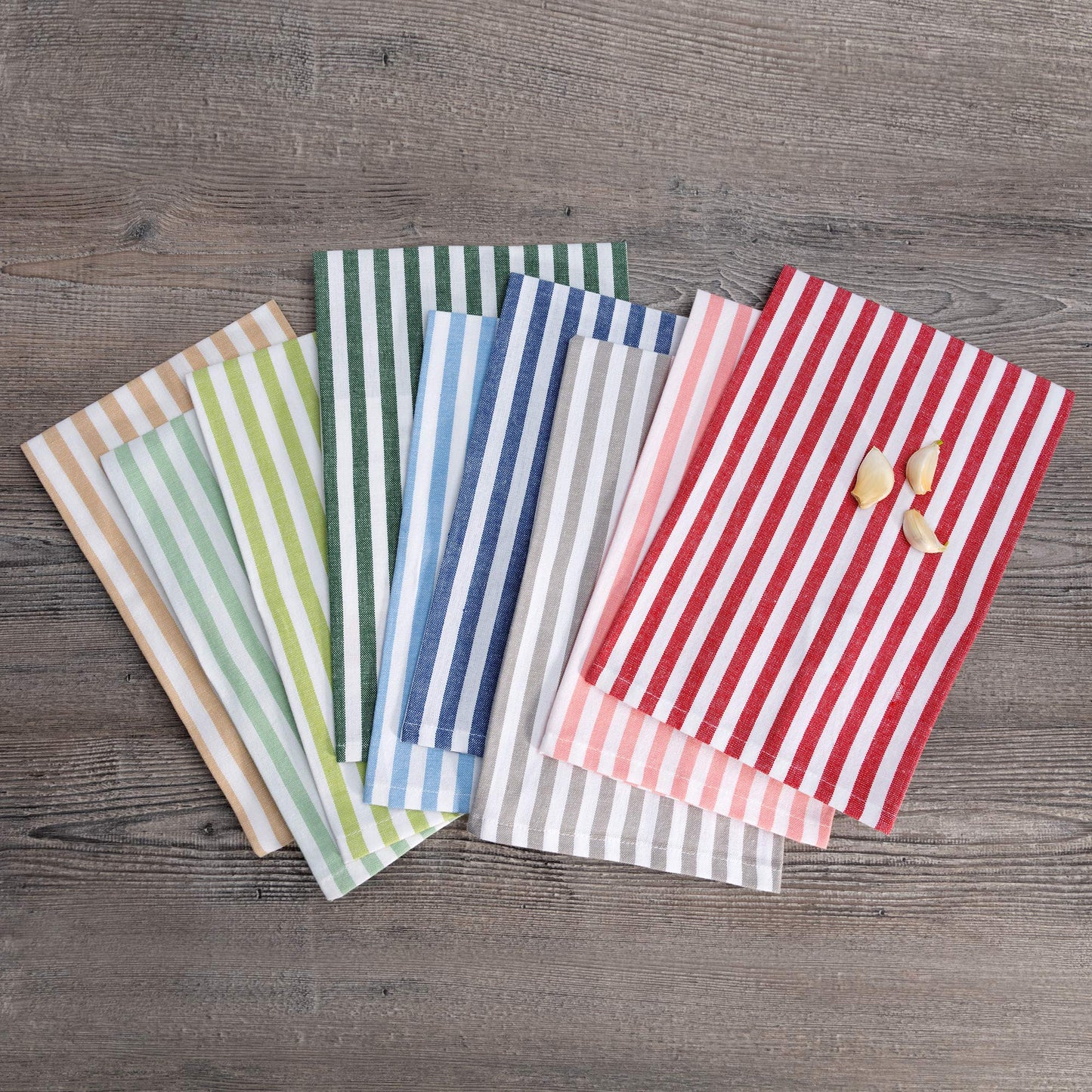 FILU Geschirrhandtücher 4er Pack Grau/Weiß gestreift (Farbe und Design wählbar) 45 x 70 cm - hochwertige Küchenhandtücher/Geschirrtücher aus 100% Baumwolle