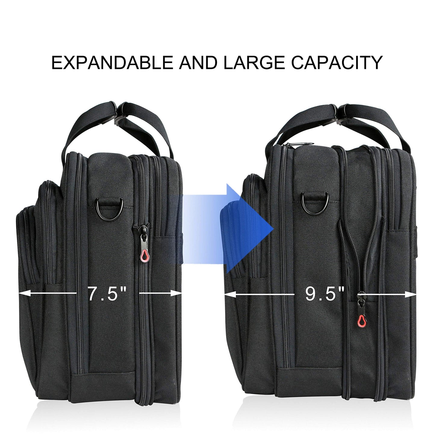 KROSER 18 Zoll Handtasche, Laptoptasche bis 17,3 Zoll, wasserdicht, dehnbar, Dokumententasche mit Schultergurt, für Reisen/Geschäft/Schule/Herren/Damen, Laptop Bag