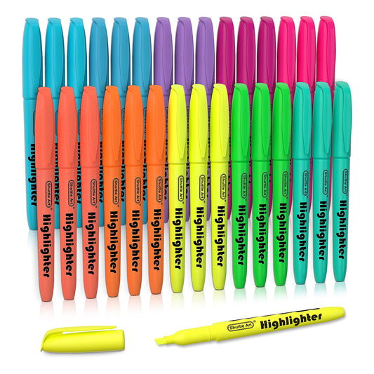 Shuttle Art Textmarker, 30 bunte Textmarker mit 10 Farben, schnelltrocknend, ungiftig, Textstifte mit leuchtenden Farben und Meißelspitze, geeignet für Erwachsene und Kinder, ideal für Zuhause