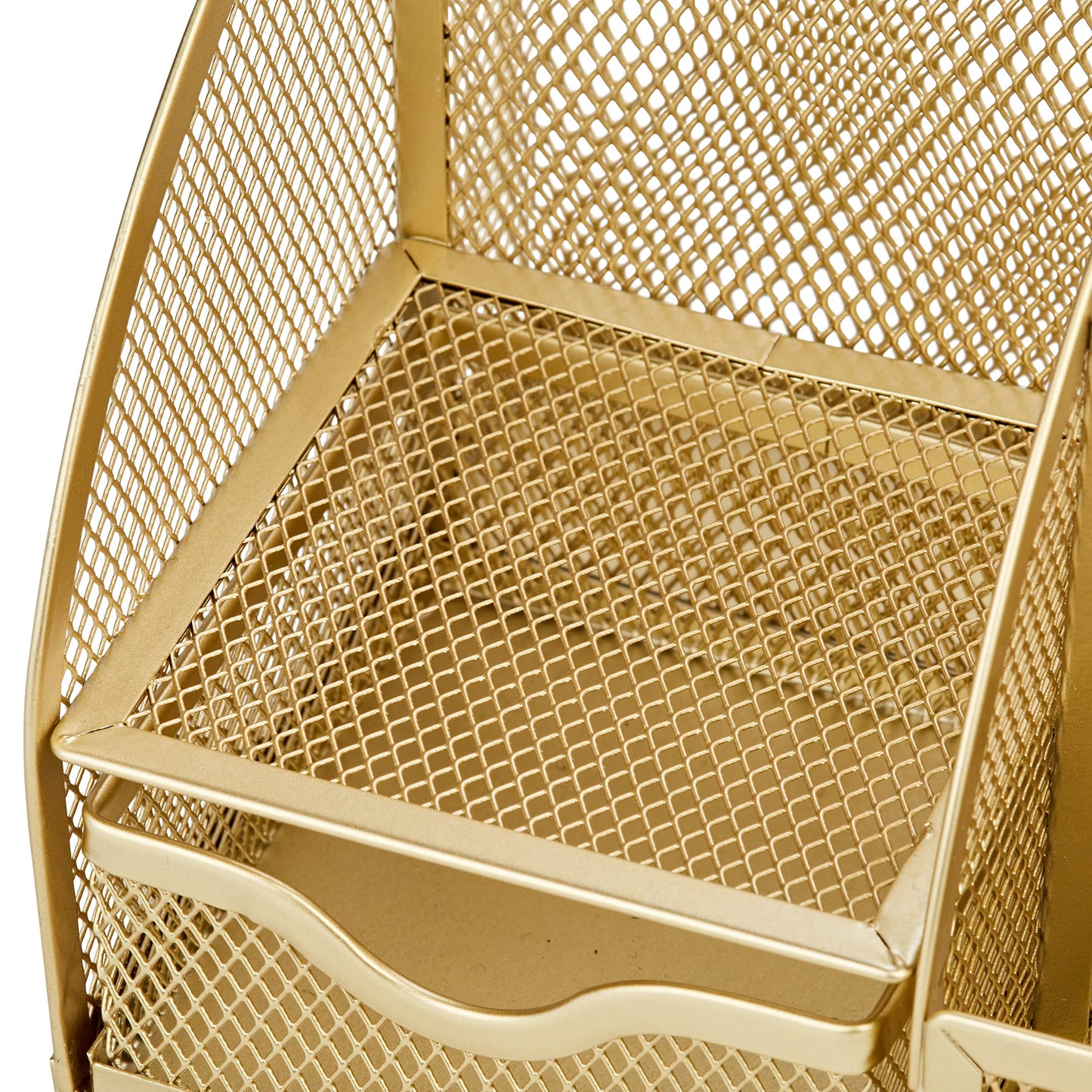 Annova Mesh Desk Organizer Office mit 7 Fächern + Schublade/Schreibtischordnung Candy/Stifthalter/Multifunktions-Organizer (Gold)