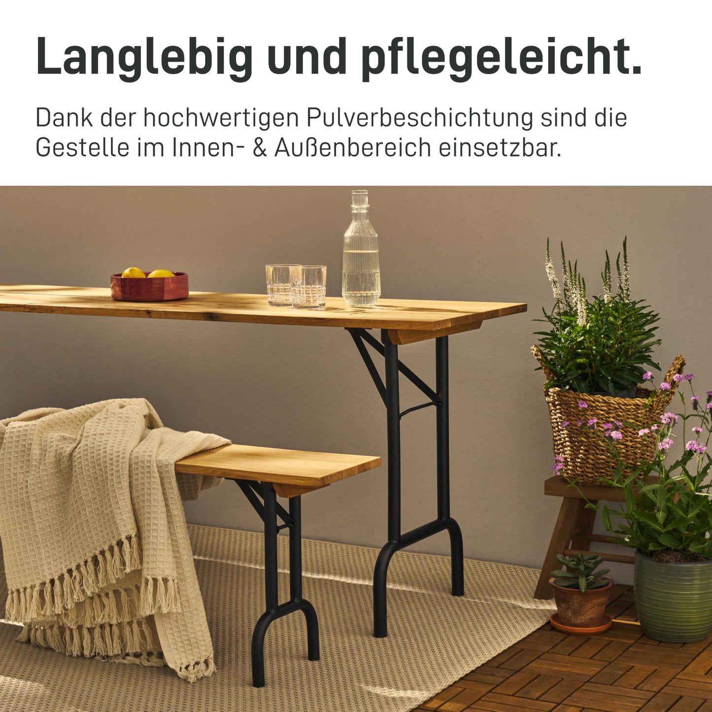 Natural Goods Berlin 2X Tischbeine Metall Dunkelrot für Bierzeltgarnitur klappbar (70 cm x 42 cm) - Tischfüße für Biertisch - Biergartengarnitur Tischkufen - Outdoor Tischgestell Garten & Terrasse