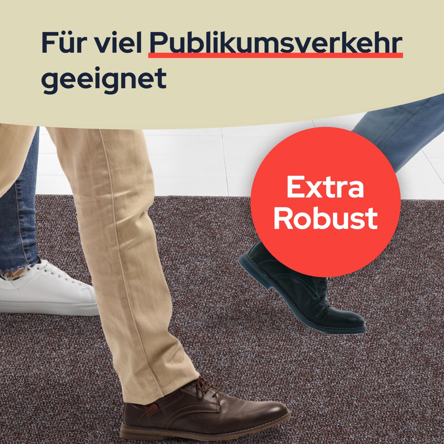 Primaflor Sauberlauf - PICOLLO, Rot, 1,00m x 1,50m, Rutschfester Schmutzfangläufer Meterware, Robuster Küchenläufer nach Maß, Zuschneidbarer Teppichläufer, Eingangsmatte für Flur und Windfang