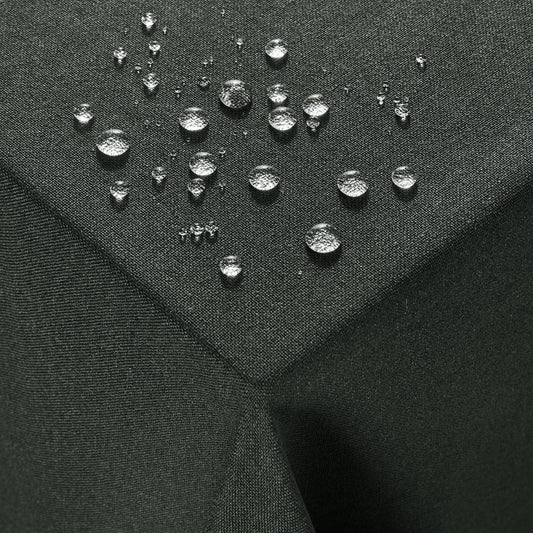 Deconovo Tischdecke Abwaschbar Wasserabweisende Tischdecken Tischwäsche Lotuseffekt Tischtuch Leinenoptik, 130x130 cm, Grau, 1 Stück