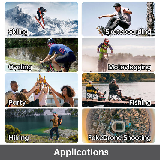 PANOX V2 360 Vlog Kamera mit 1/2" 48MP Sensoren, 5,7K 360 Video, 72MP 360 Foto, In-Kamera EIN-klick Schnellfreigabe, Multi-Plattform 4K 360 Live-Streaming, 3,0" Touchscreen, Schnellladung