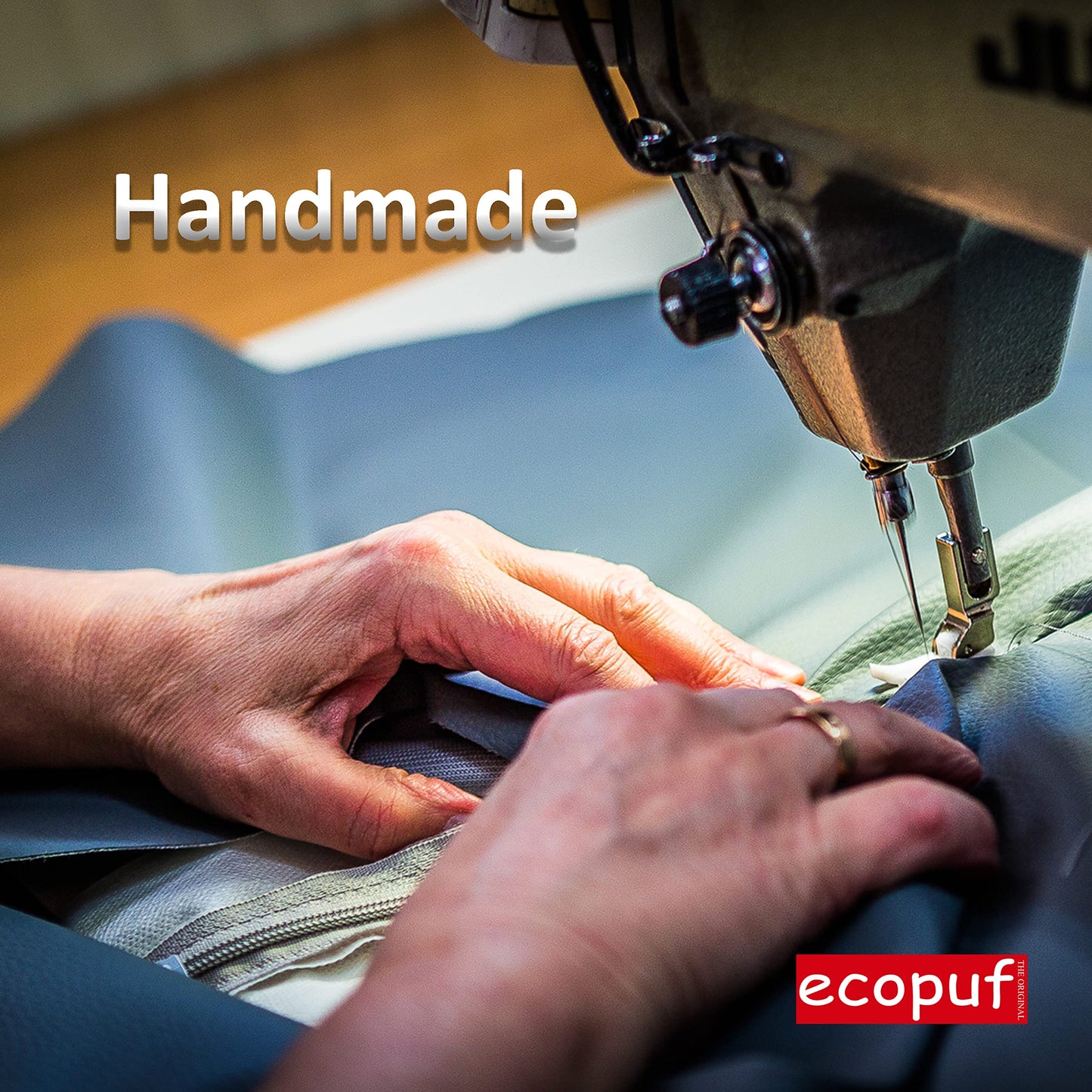 Ecopuf - Sessel Wohnzimmer - Patchwork Sacksessel Kunstleder Keiko Größe S/M - Entspannungssessel zum Sitzen - Sack Pouf mit Griff - Wohnungseinrichtung - Grau E15