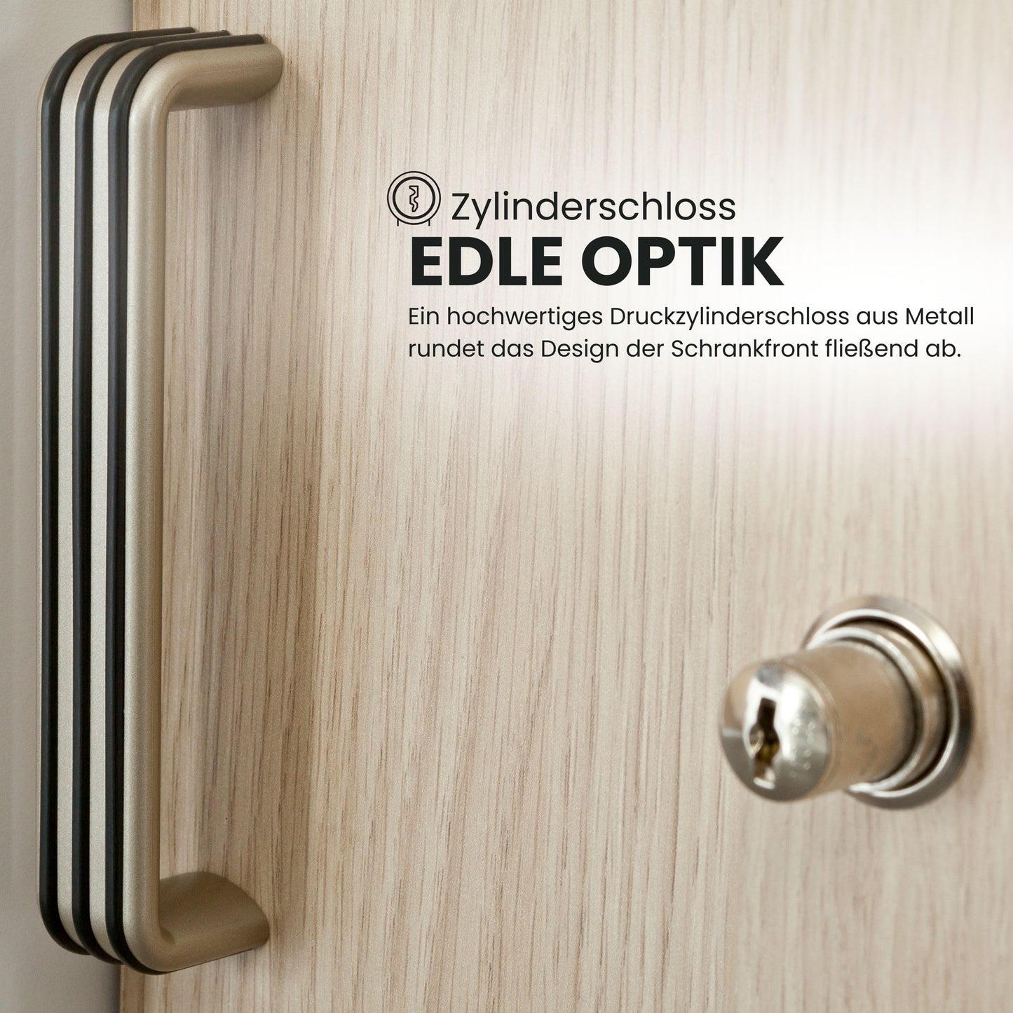 bümö Schiebetürenschrank 3OH - Aktenschrank abschließbar, Sideboard Schrank mit Schiebetüren in Weiß/Eiche - Büroschrank aus Holz mit Schiebetür, Büro Kommode für Ordner & Co.