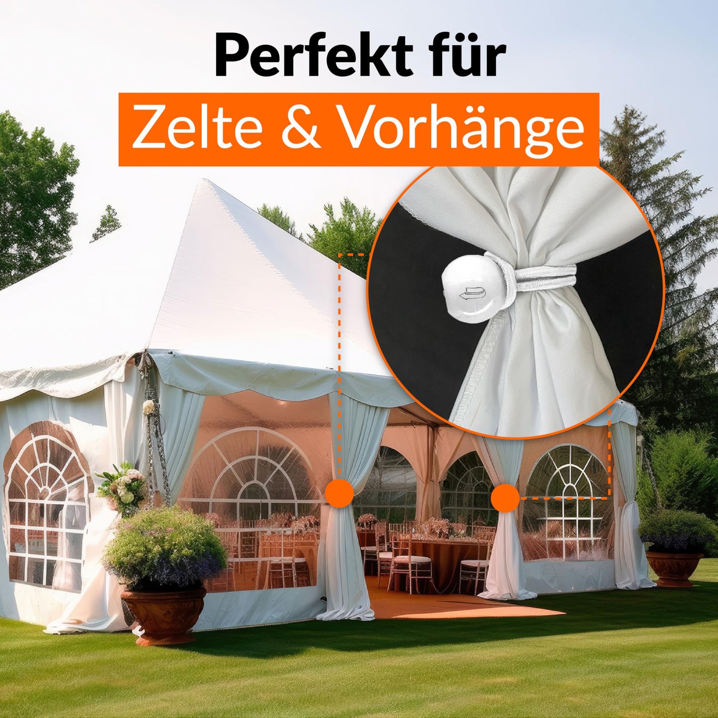 25 Spanngummis mit Kugel in Weiß | Expander Befestigung für Planen, Banner, Anhänger, Zelt, Trampolin usw. | Gummi-Spanner Universal