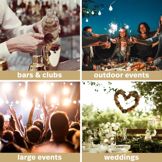 MATANA 120 Premium Weiße Plastikteller mit Goldrand, 2 Größen - Mehrweg Kunststoffteller, Partyteller für Hochzeiten, Geburtstage, Partys - Elegantes & Stabiles Partygeschirr