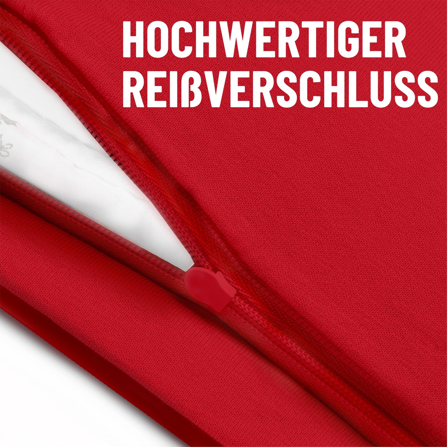 Dreamzie Kissenbezug 30x50 (Set mit 2) - 100% Jersey Baumwolle 150 g/qm Kissenbezüge -Rot - Für Kissenbezug 50x30 cm - Kissenhülle - Resistent und Hypoallergen