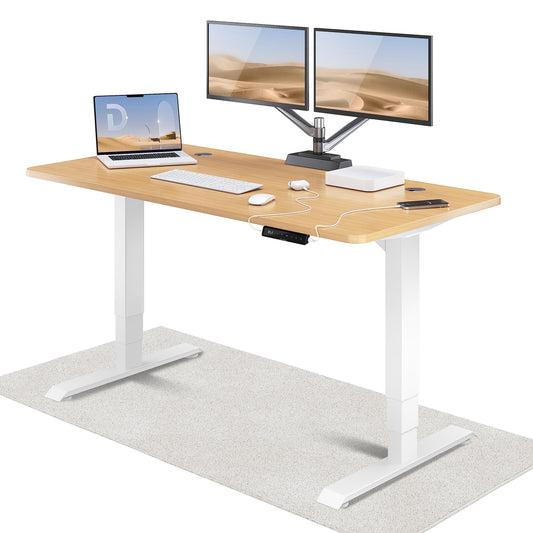 Desktronic Höhenverstellbarer Schreibtisch (160x80cm) - Schreibtisch Höhenverstellbar Elektrisch mit Flüsterleisem Dual-Motor & Touchscreen - Hohe Tragfähigkeit - Stehtisch HomePro