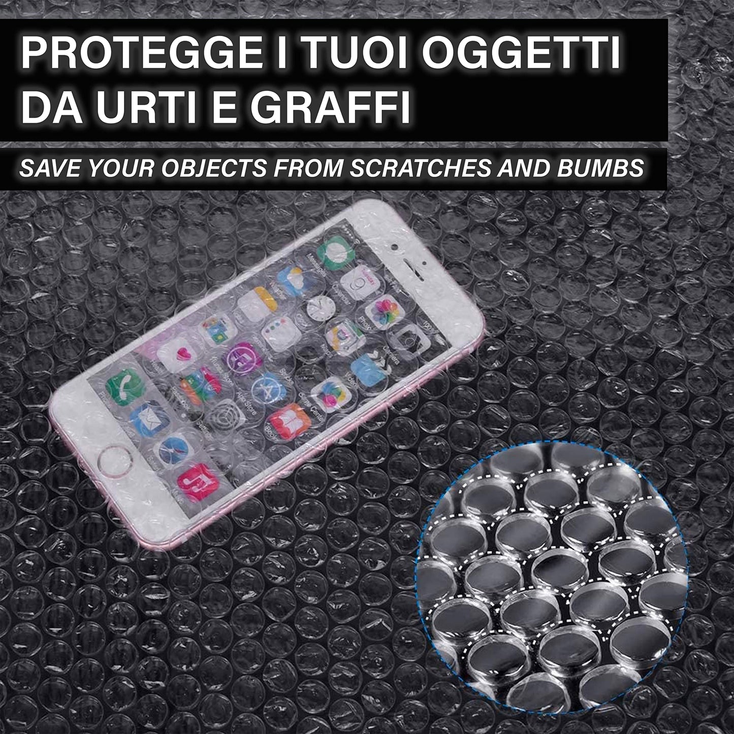 IPEA Luftpolsterfolie für Verpackung und Versand – Rolle 20 Meter x 30 cm – Made in Italy – Pluriball Luftblasen zum Schutz, Polsterung, Verpackung von Gegenständen im Transport – Reißfest